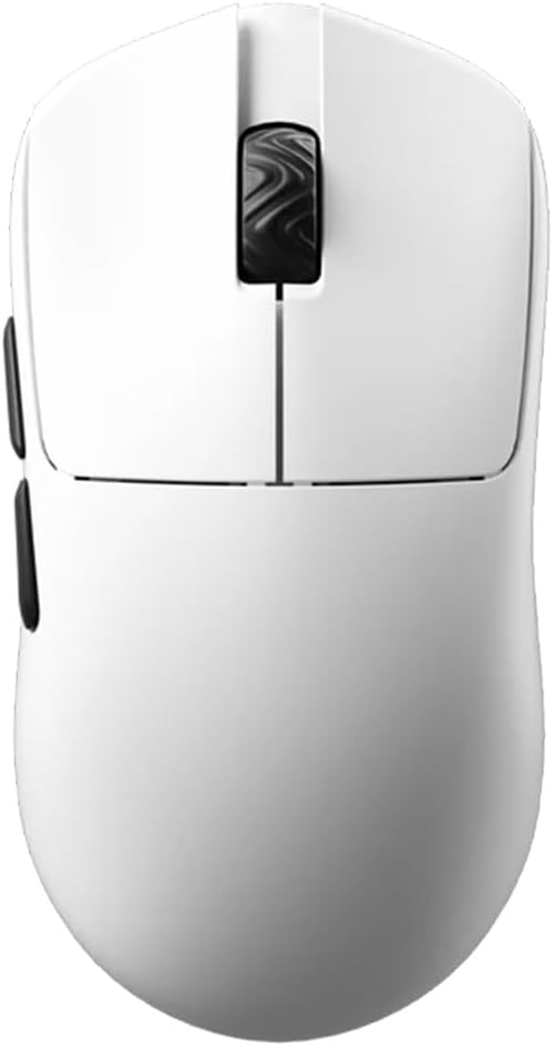 V6 Gaming Mouse, Ultra-Lightweight 40g, No Hole, Symmetrical Shape, Pixart PAW 3950 Chip, Web Based Driver, for Claw and Palm Gamers, 8K Dongle Included (Kailh Switch, White)