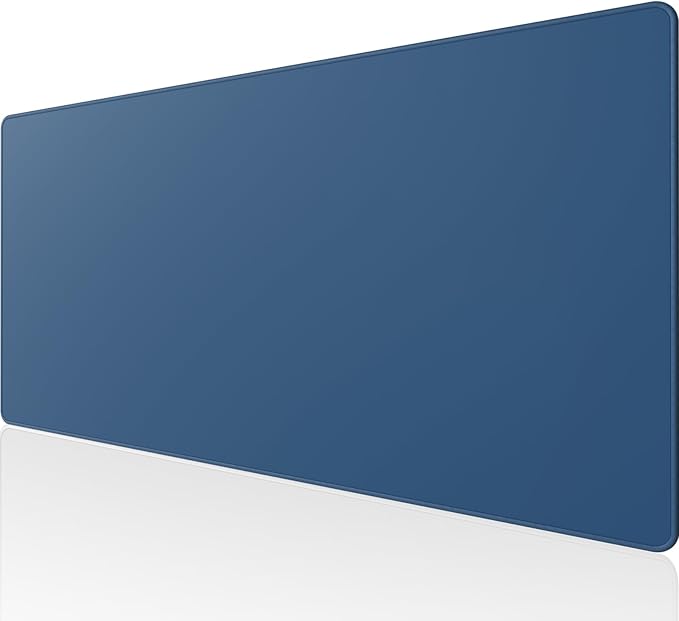 KTRIO Large Gaming Mouse Pad Desk Mat, Superior Micro-Weave Cloth, Non-Slip Rubber Base, Stitched Edges, Water-Resistant, for Gamer, Office & Home, 31.5 x 15.7 Inch，Navy Blue