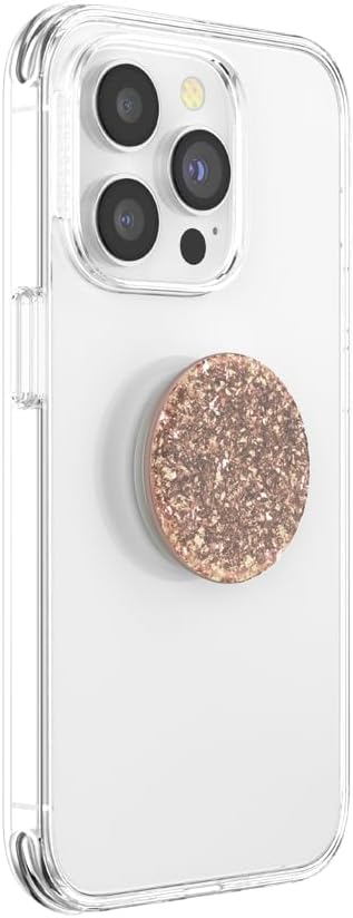 PopSockets Adhesive Phone Grip, Holder, Phone Stand, Glitter - Foil Confetti Rose Gold