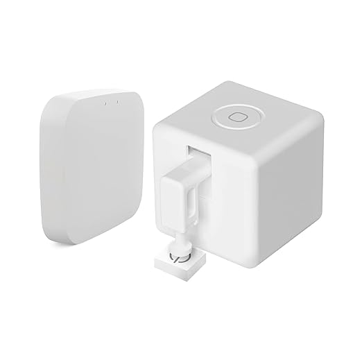 MoesGo Smart Bluetooth Fingerbot Plus with Fingerbot Hub, Wireless Smart Light Switch Button Pusher Bot, Remote Control Smart Life Tuya App, Add Fingerbot Hub Make it Compatible Alexa and Google Home