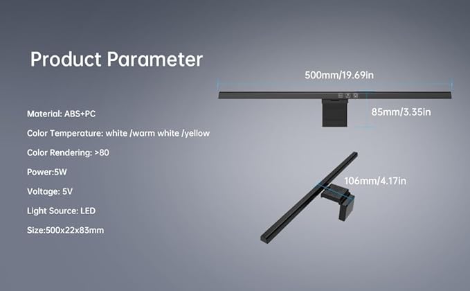 Monitor Light Bar with RGB Backlight, Computer LED Screen Lamp for Eye Caring, USB Powered Dual Light Source with Touch Control Timed Computer Monitor Desk Lamp for Game Office Home