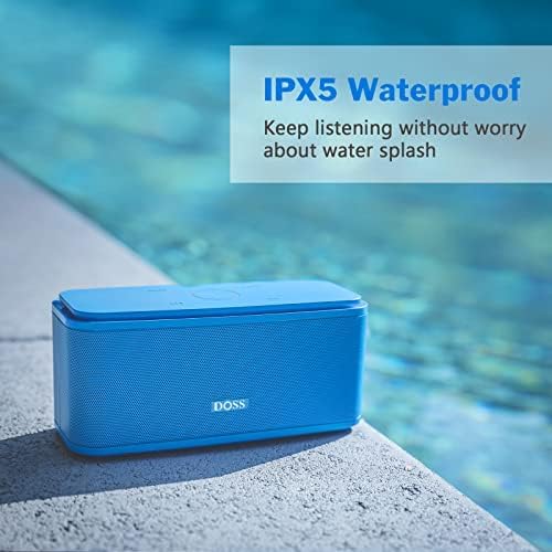 DOSS SoundBox Touch Wireless Bluetooth Speaker-12W HD Sound with Rich Bass, IPX5 Waterproof, 20H Playtime, Handsfree, for Gatherings, Home, Office, Outdoor, Travel-Pink