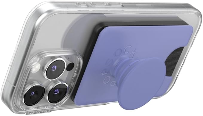 PopSockets Phone Wallet for MagSafe, Phone Card Holder with Grip, Purple - Deep Periwinkle