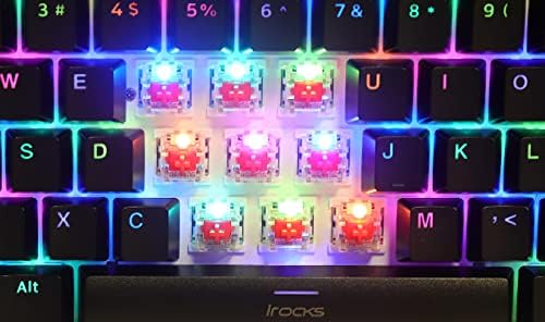 i-rocks K71M RGB Mechanical Gaming Keyboard with Media Control Knob, Switches (Brown), 107 Keys w/Full NKRO, PBT Keycaps, Multimedia Hotkeys, Detachable USB-C Cable and Onboard Storage, Black