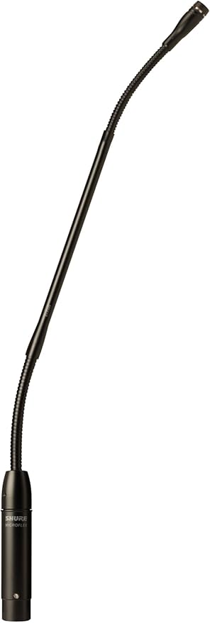 Shure MX412/C Cardioid Condenser Microphone, 12" Gooseneck with Attached XLR Preamp, Shock & Flange Mount, Snap-Fit Foam Windscreen
