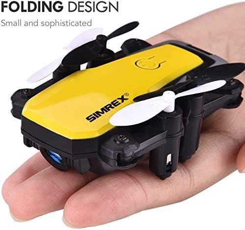 SIMREX Mini Drone with 720P Camera for Kids & Beginners - Foldable RC Quadcopter, Optical Flow Positioning, Altitude Hold, 3D Flip, 2 Batteries 20Min Flight, Safe & Easy Indoor Outdoor Flying Toy Gift(Yellow)