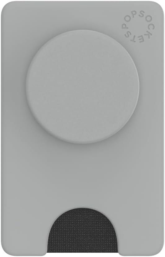 PopSockets Adhesive Phone Wallet and Card Holder with Grip - Tech Grey