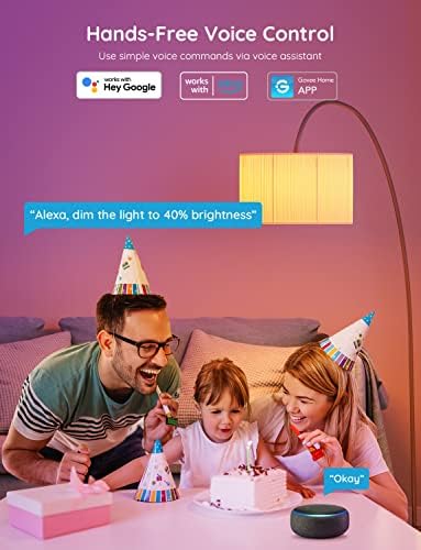Govee 4 Pack Smart Light Bulbs, WiFi Bluetooth Color Changing with Smart Plug, Compatible with Alexa & Google Assistant, Multicolor LED, 60W Equivalent, 4 Count, E26 Base