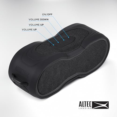 Altec Lansing - BoomJacket Wireless Bluetooth Speaker, Magnetic Waterproof Speaker, IPX7 Outdoor Speaker with 24H Playtime, Portable Speaker with Carabiner, Mountable, Quick Charge