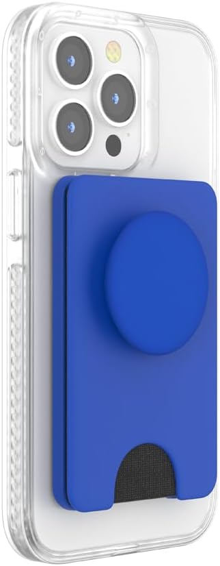 PopSockets Phone Wallet for MagSafe, Phone Card Holder with Grip, Blue - Cobalt