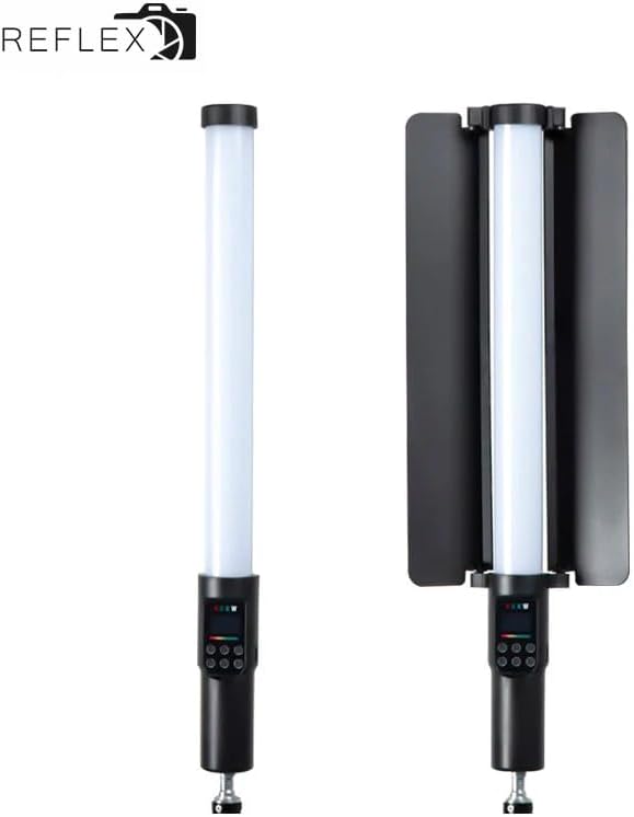 REFLEX CAMERA RGB Handheld Portable LED Light Stick - 3000K-6500K Adjustable Color Temp, Vibrant RGB Spectrum, Lightweight, Rechargeable, Ideal for Photography & Video, Easy Controls