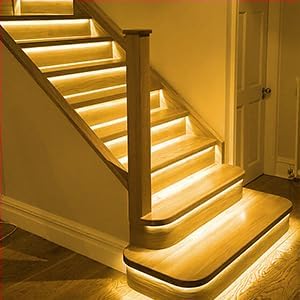 DAYBETTER COB LED Strip Light,LED Lights for Bedroom 16.4ft,Warm White 3000K Dotless LED Light Strip,1600 LEDs Super Bright Dimmable 24V Flexible Tape Lights with Remote,Kitchen,Cabinets Lighting