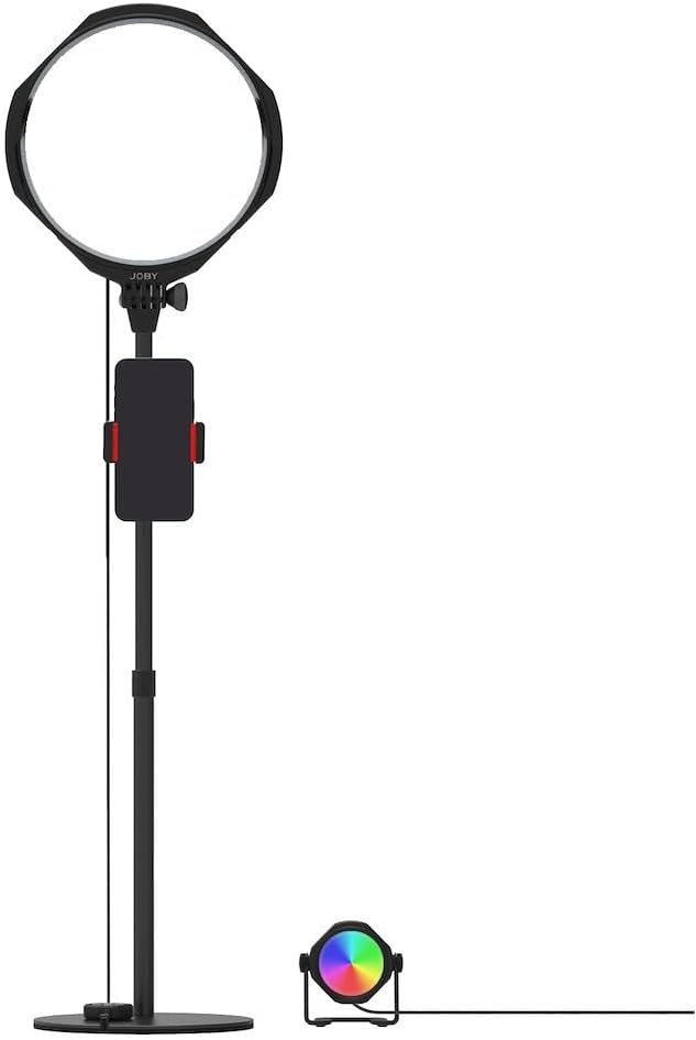 JOBY Beamo Studio Deluxe Lighting Kit, USB Studio Light for Video, Kit for Content Creator, Soft Key Light with Remote, Background Light with 12 Colors, GorillaPod Flexible Arm with Phone Mount