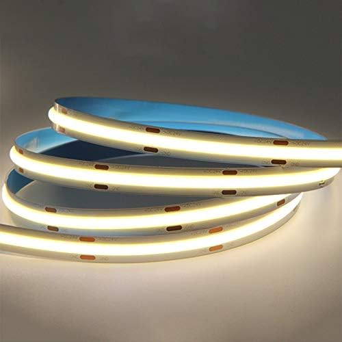 16.4FT/5M COB Flexible LED Strip Light DC12V/24V 528leds/m Bendable Tape (12V, Natural White)