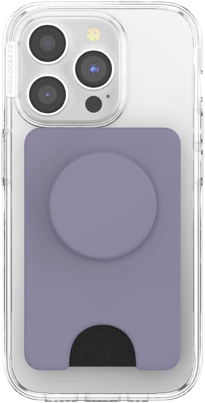 PopSockets Phone Wallet for MagSafe, Phone Card Holder with Grip, Purple - Dusk