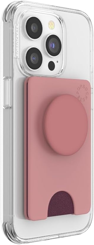 PopSockets Adhesive Phone Wallet and Card Holder with Grip, Pink - Clay