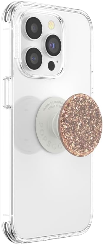 PopSockets Adhesive Phone Grip, Holder, Phone Stand, Glitter - Foil Confetti Rose Gold