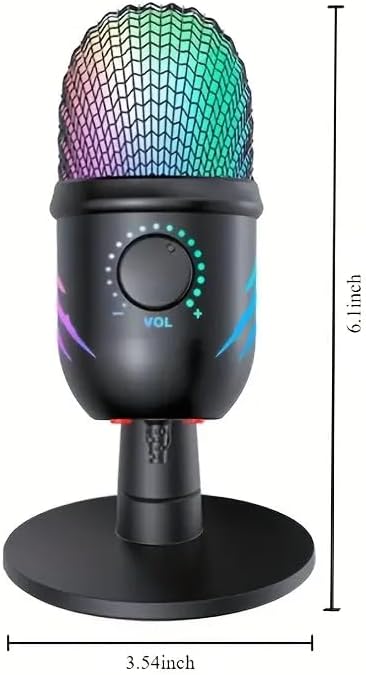 USB Gaming Microphone, RGB Condenser Mic for PC, Mac, PS4/PS5, Podcast Recording