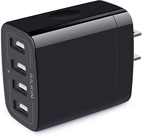 USB Wall Charger, 2-Pack AILKIN 4.8A 4-Port USB Plug Cube Brick Charging Box Wall Charger Plug, Charging Block for iPhone 17 16 15 14 13 Pro Max 12 11Pro Max/XR Plus, Samsung Galaxy S23 S22 S21