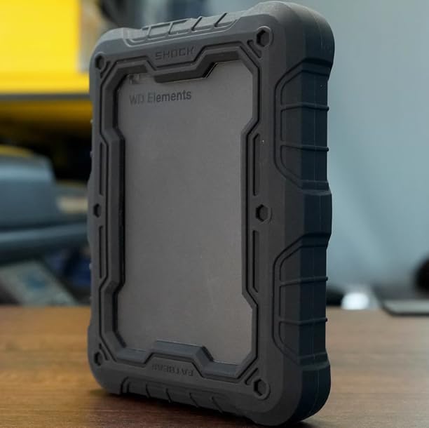 FATBEAR Shockproof Silicone Bumper Case for Western Digital WD Elements Portable External Hard Drive Heavy Duty Sturdy Rubber Frame Protection Case (Elements 4TB/5TB)