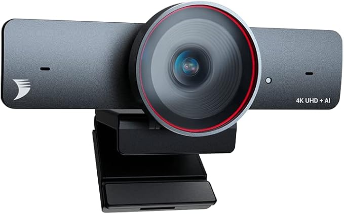 WYRESTORM 4K AI Tracking Conference Webcam, Auto Framing & Presenter Tracking, 120° Wide Angle, Dual Noise Cancelling Mics, Privacy Cover, USB Plug & Play, Zoom Certified for Teams Meeting Rooms