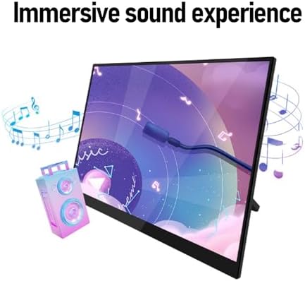 LICAEVEY 16 inch Portable Monitor with 4K UHD 60Hz Display, 100% sRGB | USB C & Mini HDMI Connectivity | Dual Speakers | External Screen for Laptop, PC, Phone