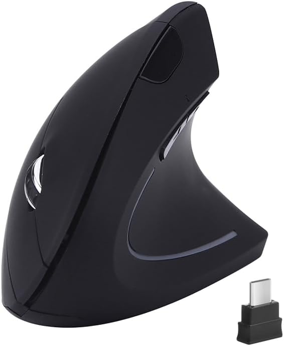 Fonicer Type C Vertical Wireless Mouse, 2.4G USB C Wireless Mouse, Ergonomic Mouse with Type C Receiver for MacBook, Computer, Laptop and All Type C Devices