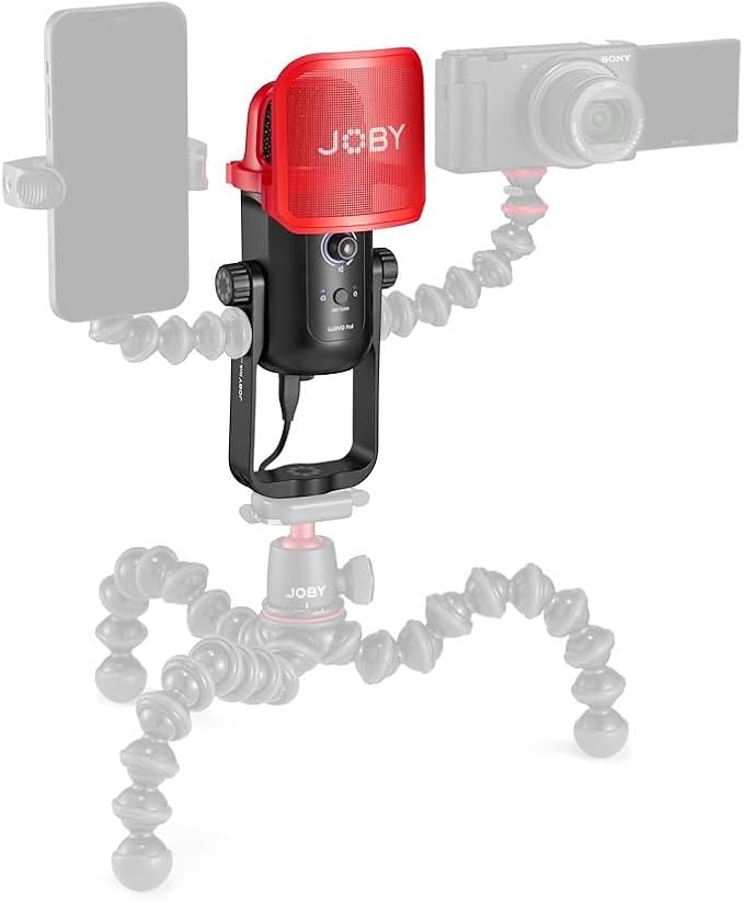 Joby Wavo POD USB Condenser PC Microphone for Streaming, Podcasting, Mute and Gain Controls, Live Monitoring, Plug & Play for PC and Mac, ASMR Microphone, Condenser Microphones