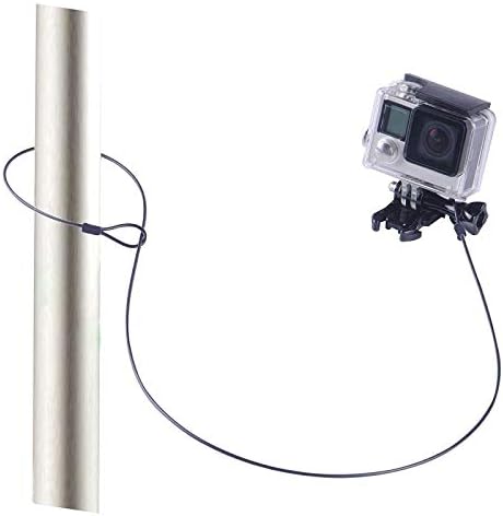 Camera Safety Tether, Stainless Steel Cable Wire Colorful Coating Lanyard with Hook Carabiner Clip for GoPro Hero 9 8 7 6 5 4 3 Session DJI Osmo Action and Other Action Camera