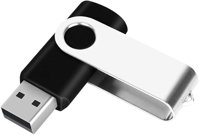 3Pack of 1GB USB Flash Drives EASTBULL USB 2.0 Drive Swivel USB Drives Memory Stick Metal Pen Drive (Black, 1GB)