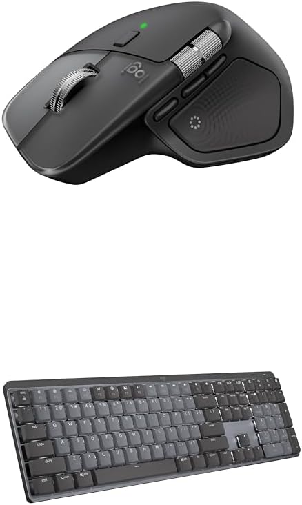 Logitech MX Master 4 for Mac Wireless Bluetooth Mouse with Haptic Feedback + MX Mechanical Wireless Illuminated Keyboard with Tactile Quiet Switches - USB-C, Windows, Linux, Chrome, Mac - Space Black
