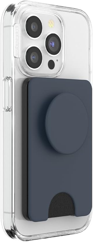 PopSockets Phone Wallet for MagSafe, Phone Card Holder with Grip, Blue - Navy