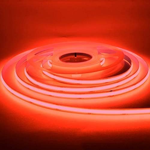 16.4FT5M COB Flexible LED Strip Light DC12V24V 528ledsm Bendable Tape (24V, Red)