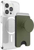 PopSockets Phone Wallet for MagSafe, Phone Card Holder with Grip, Green - Fatigue