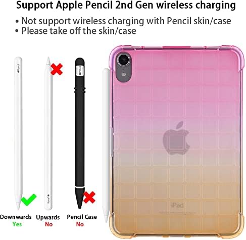 Translucent Case for iPad mini 7 A17 Pro 2024 & iPad mini 6 2021, Frosted Back Soft TPU Shockproof Matte Clear Silicone Bumper Shell for iPad mini 7th/6th Generation 8.3 inch, Pink & Yellow