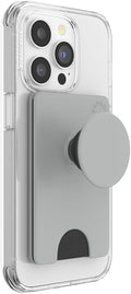 PopSockets Adhesive Phone Wallet and Card Holder with Grip - Tech Grey