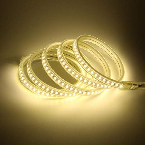 15M Led Strip Lights for Outdoor Waterproof LED Rope Lights 49.2ft White 4000K AC 110V ~120V Connectable Led Flexible Light for Indoor Kitchen Cabinet Closet White Lighting