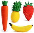 4 x 32GB Fruits USB Flash Drive Cute Banana Thumb Drive Pineapple Pendrive Strawberry Photo Stick Carrot Computer Memory Stick USB 2.0 Creative Backup Drive