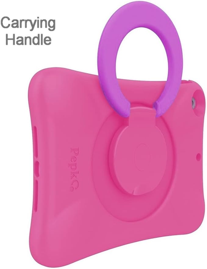 Kids EVA Case for iPad | Multi-Direction Stable Stand | Compatible with 10.2-Inch iPad 2021/2020/2019 (9th/8th/7th Generation) (Pink+Purple)