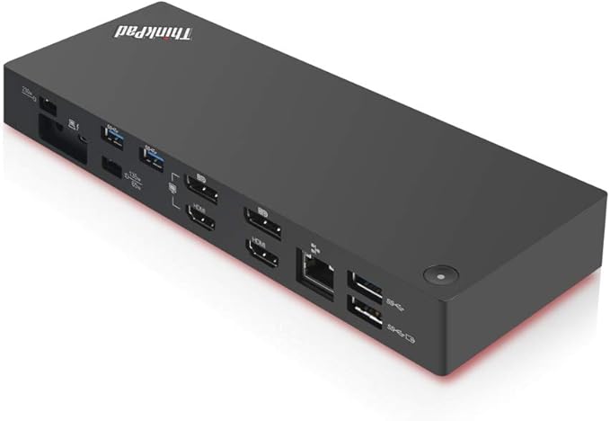 Lenovo ThinkPad Thunderbolt 3 Dock Gen 2 135W (40AN0135) Dual UHD 4K Display Capability, 2 HDMI, 2 DP, USB-C, USB 3.1 with 3 Years Warranty Card