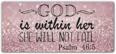 Gaming Mouse Pad Pink Desk Pad, XXL Mouse Pads Desk Decor for Girls Keyboard Pad, Oversized Mouse Pad Non-Slip Rubber Base, 35.4 X 15.7 in for Work/Game/Office She Will Not Fall- Bible Verse
