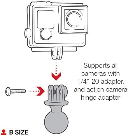 RAM Mounts Action Camera Ball Adapter – Compatible with GoPro-Style Mounts, B Size 1" Ball (RAP-B-202U-GOP1)