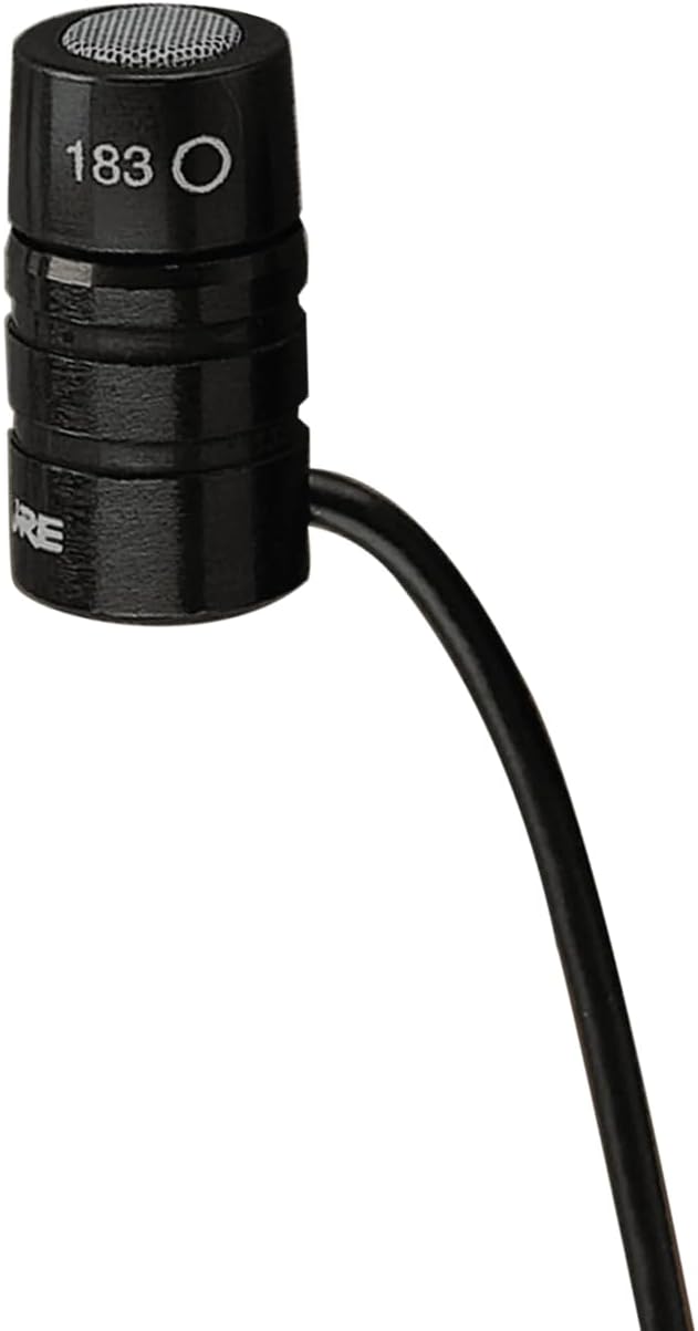Shure Microflex MX183 Omnidirectional Lavalier Microphone - Condenser Mic with TQG / TA4F Connector Wireless Bodypack Transmitters