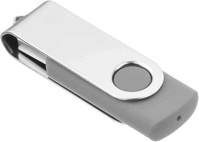 1GB USB Flash Drive 1PCS EASTBULL USB 2.0 Drive Swivel USB Stick Memory Stick Metal Pen Drive (Grey)