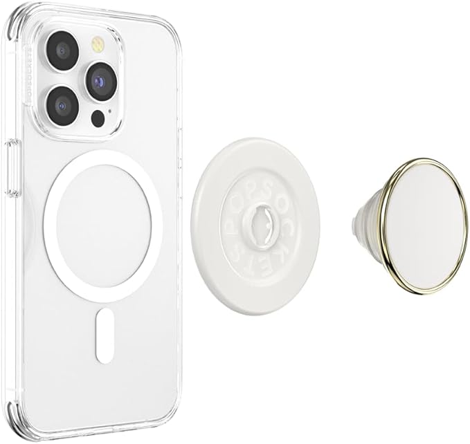 PopSockets Phone Grip for MagSafe, Magnetic Holder, Phone Stand, Enamel - Coconute Creme