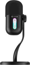 TOALLIN CM60 - USB Condenser Microphone for Recording, Streaming, Podcasting, Meetings on Teams, Zoom, OBS, Twitch, YouTube, Noise Reduction & Mute, Works with Laptop/PC/Tablet/Cellphone, Black