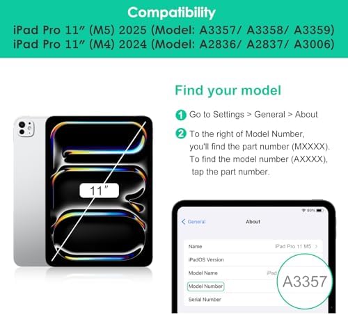 DTTO for iPad Pro 11 inch Case (M5/M4) 2025/2024, Premium Leather Business Folio Stand Cover with Pencil Holder - Auto Wake/Sleep and Multiple Viewing Angles, Sandy Wave