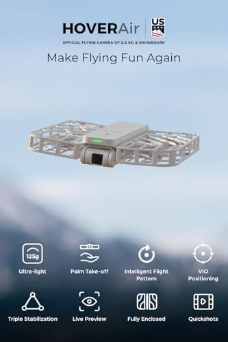 HOVERAir X1 Drone with Camera, Follow-me Drone with Self-Flying Mode, Foldable Mini Drone with HDR Video Capture, Palm Takeoff, Intelligent Flight Paths, Hands-Free Control White (Standard)