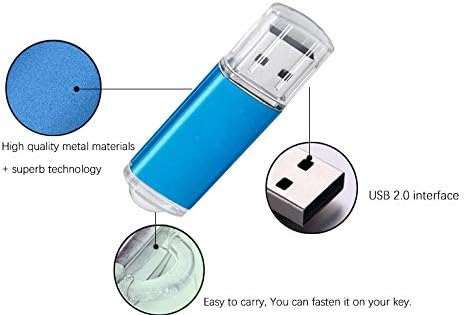 USB Flash Drive 32GB, Maspen Thumb Drive 2.0 High Speed Memory Stick Jump/ Zip/ Pen Drive,Blue,32 GB