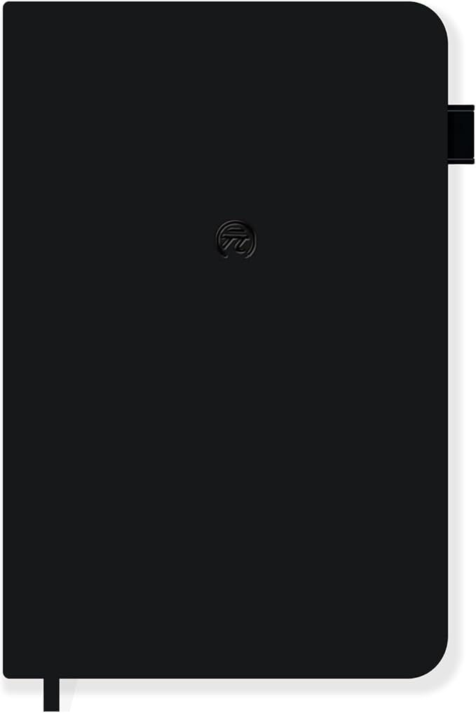 Yuan Smart Notebook, Smart Notebook with Hard Cover for Smart Pen Writing Set, Lined Pages and Elastic Closure, 5.2" X 8.27", 94sheet(187pages), Black